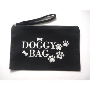 Black Canvas Bag w/ Wristlet Dog Theme
